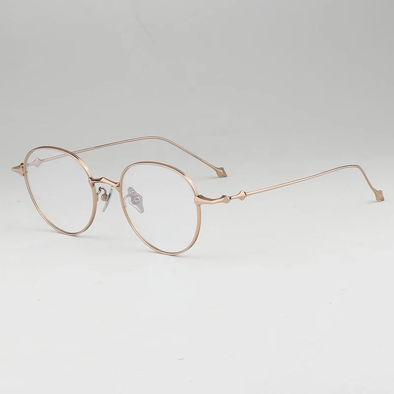 Muzz Unisex Full Rim Round Titanium Ip Plated Eyeglasses Ep87 Full Rim Muzz Rose gold