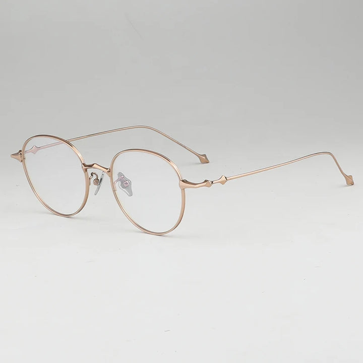 Muzz Unisex Full Rim Round Titanium Ip Plated Eyeglasses Ep87 Full Rim Muzz Rose gold