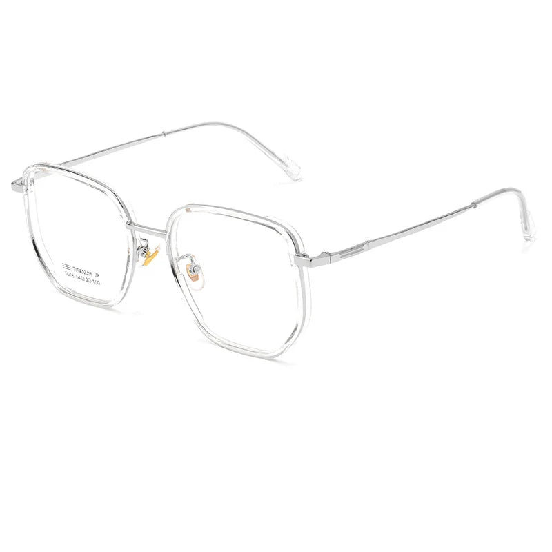Xbora Unisex Full Rim Polygon Square Tr 90 Alloy Eyeglasses 50187