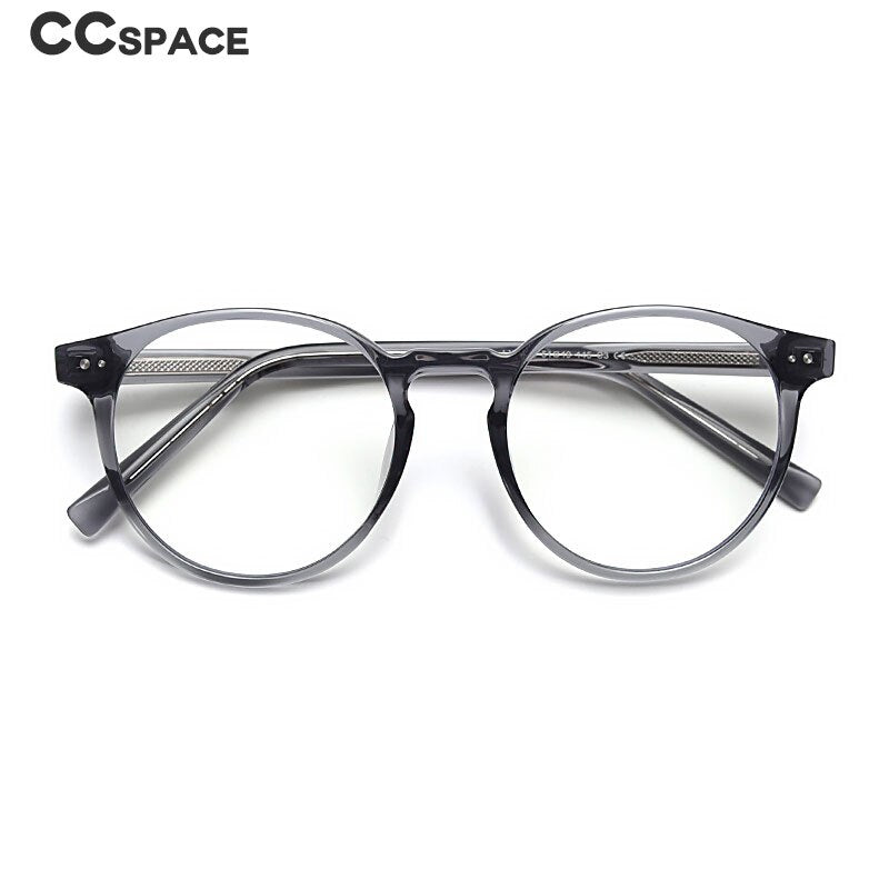 CCspace Unisex Full Rim Round Tr 90 Titanium Eyeglasses 55868 Full Rim CCspace