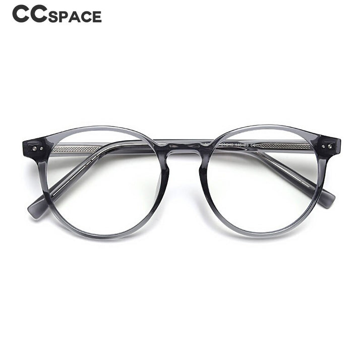 CCspace Unisex Full Rim Round Tr 90 Titanium Eyeglasses 55868 Full Rim CCspace