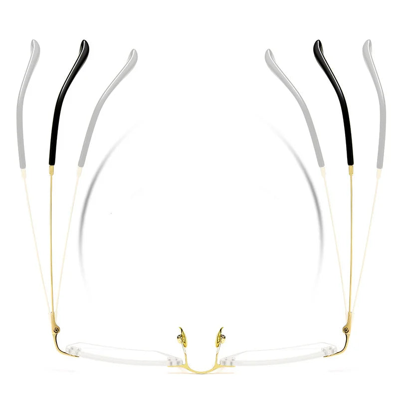 Hdcrafter Unisex Rimless Square Titanium Eyeglasses 6037 Rimless Hdcrafter Eyeglasses
