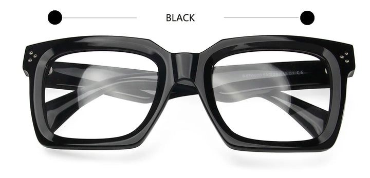 Esnbie Unisex Full Rim Square Thick Acetate Eyeglasses 246005