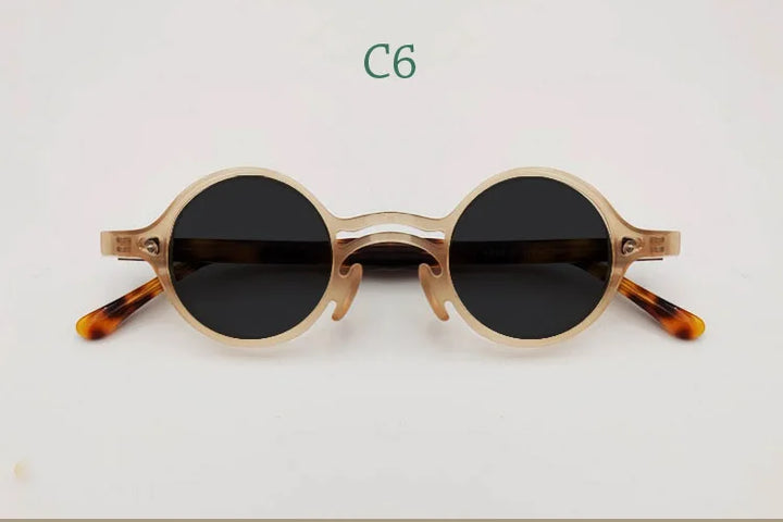 Yujo Men's Full Rim Round Double Bridge Acetate Polarized Sunglasses 2058s Sunglasses Yujo C6 CHINA