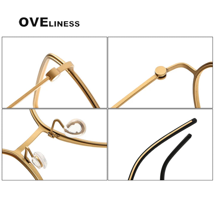 Oveliness Unisex Full Rim Flat Top Oval Titanium Eyeglasses O5526 Full Rim Oveliness