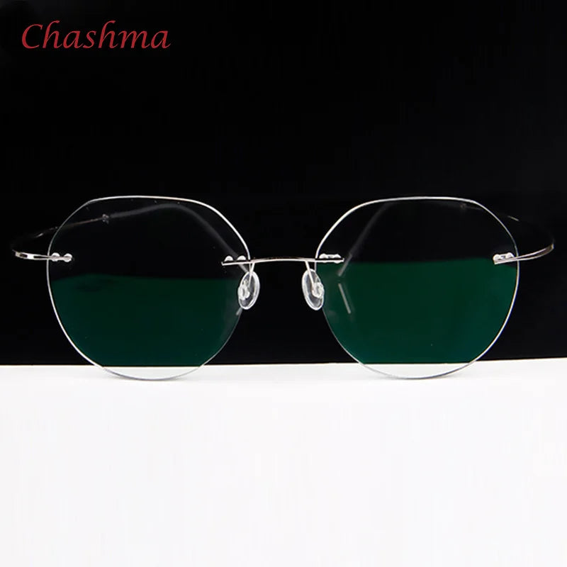 Chashma Ochki Unisex Rimless Cat Eye 2g Titanium Eyeglasses 003 Rimless Chashma Ochki Shape D