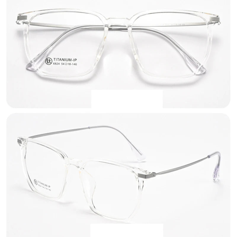 Xbora Unisex Full Rim Square Tr 90 Titanium Eyeglasses 66824