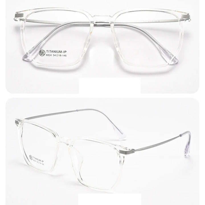 Xbora Unisex Full Rim Square Tr 90 Titanium Eyeglasses 66824