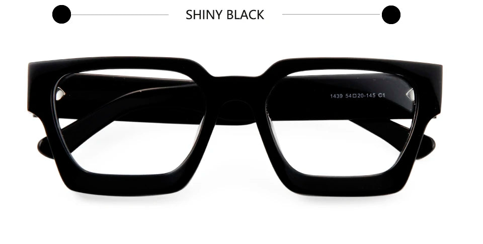 Esnbie Unisex Full Rim Polygon Thick Acetate Sunglasses Or Eyeglasses 14391