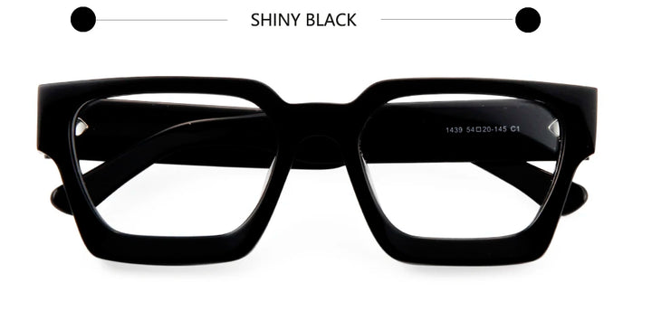 Esnbie Unisex Full Rim Polygon Thick Acetate Sunglasses Or Eyeglasses 14391