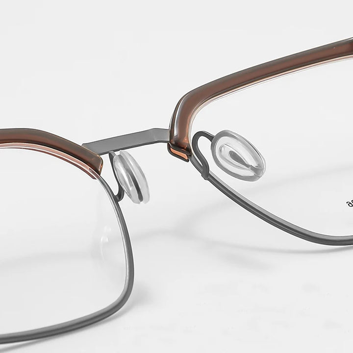 Reven Jate Unisex Full Rim Browline Square Titanium Eyeglasses 2606 Full Rim Reven Jate