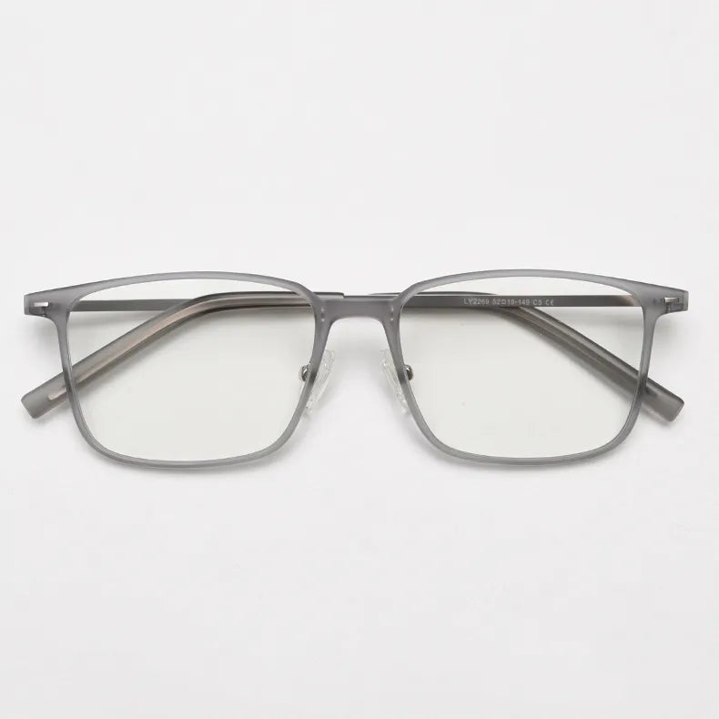 CCspace Unisex Full Rim Square Tr 90 Titanium Eyeglasses 56903 Full Rim CCspace C5Grey