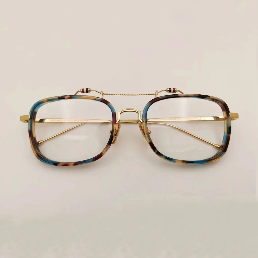 Black Mask Unisex Full Rim Square Double Bridge Alloy Acetate Eyeglasses Tbs816 Full Rim Black Mask