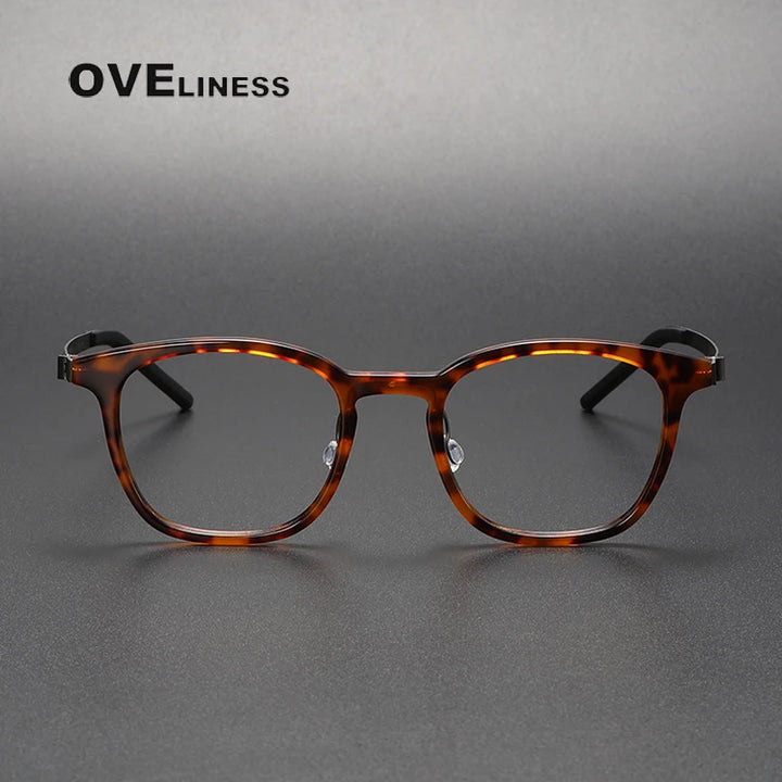Oveliness Unisex Full Rim Square Titanium Screwless Eyeglasses 1051 Full Rim Oveliness