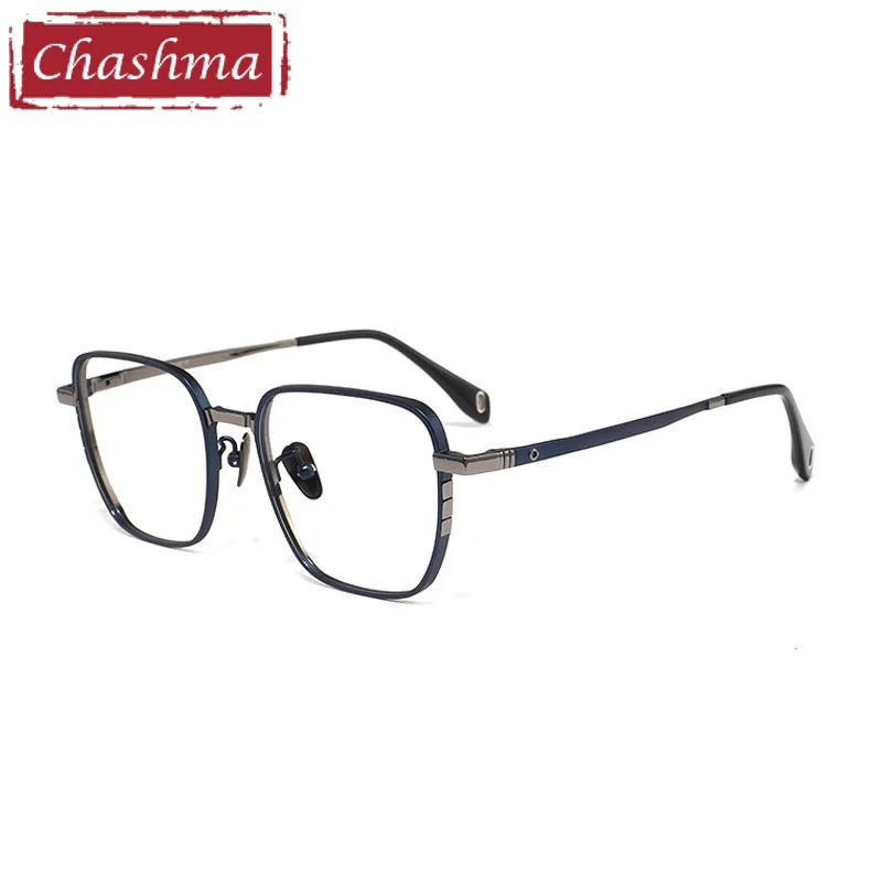 Chashma Ottica Men's Full Rim Polygon Square Titanium Eyeglasses 41007