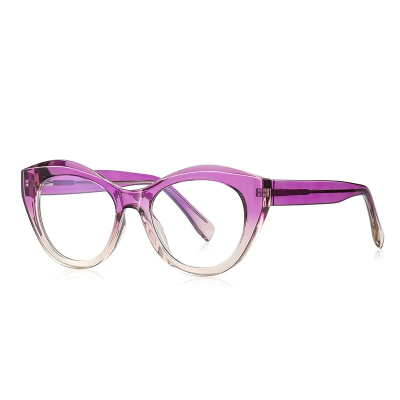 CCspace Unisex Full Rim Cat Eye Tr 90 Titanium Eyeglasses 57035 Full Rim CCspace C4Red