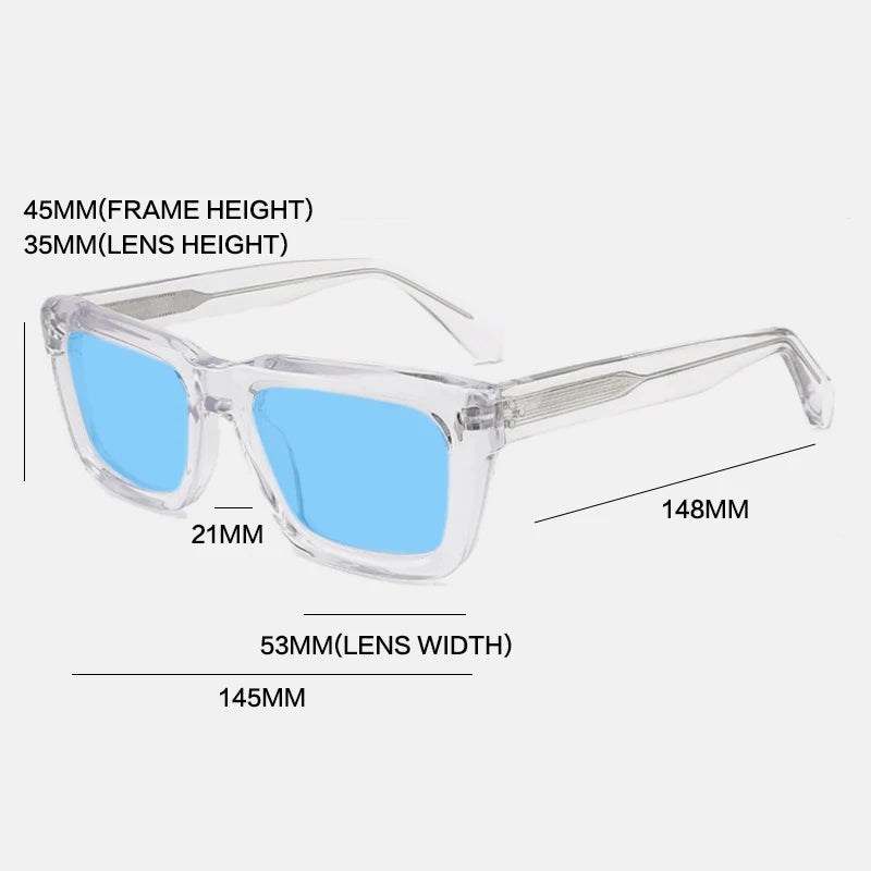 Gatenac Unisex Full Rim Square Polarized Acetate Sunglasses Mo13 Sunglasses Gatenac