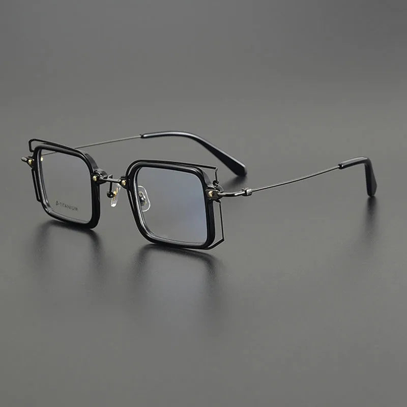 Nobler Unisex Full Rim Square Titanium Acetate Eyeglasses H099 Full Rim Nobler C2