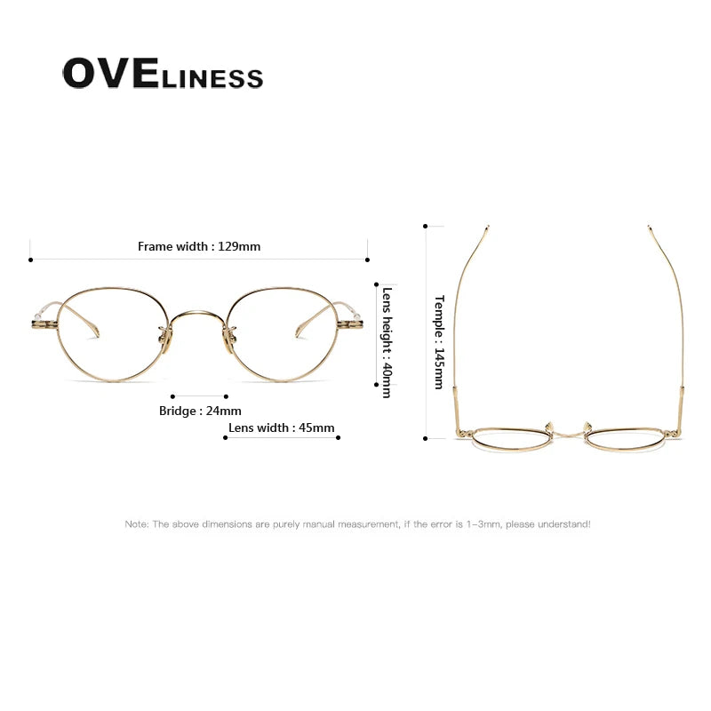 Oveliness Unisex Full Rim Oval Titanium Eyeglasses M002 Full Rim Oveliness