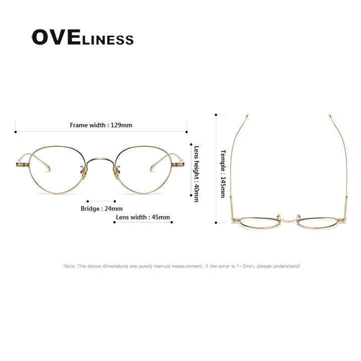 Oveliness Unisex Full Rim Oval Titanium Eyeglasses M002 Full Rim Oveliness