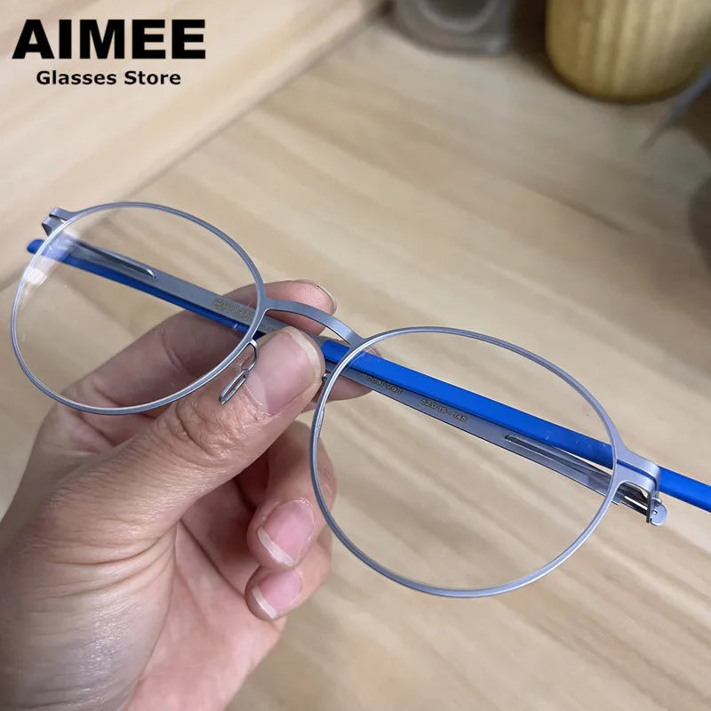 Aimee Unisex Full Rim Square Screwless Steel Eyeglasses 61499
