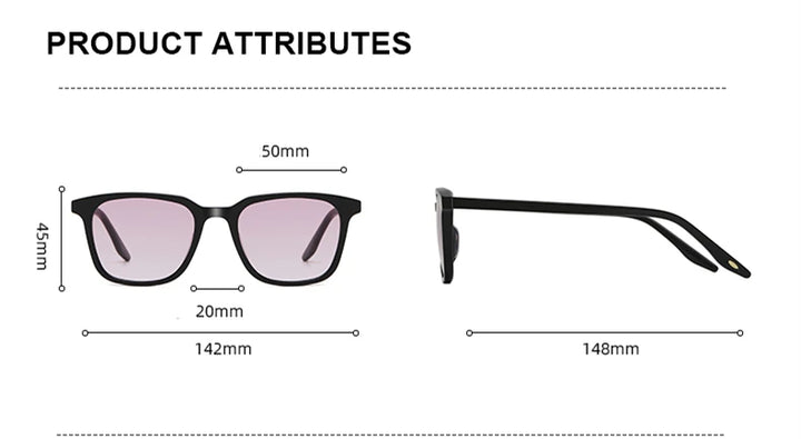 Black Mask Unisex Full Rim Square Acetate Gradient Sunglasses 9020 Full Rim Black Mask