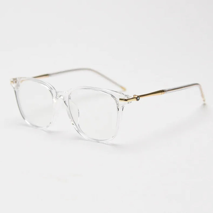 CCspace Unisex Full Rim Square Tr 90 Titanium Eyeglasses 56968 Full Rim CCspace C4ClearWhite