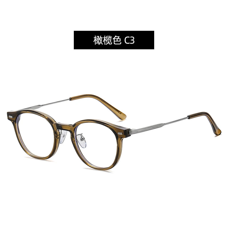 Reven Jate Unisex Full Rim Round Plastic Eyeglasses B1810 Full Rim Reven Jate C3