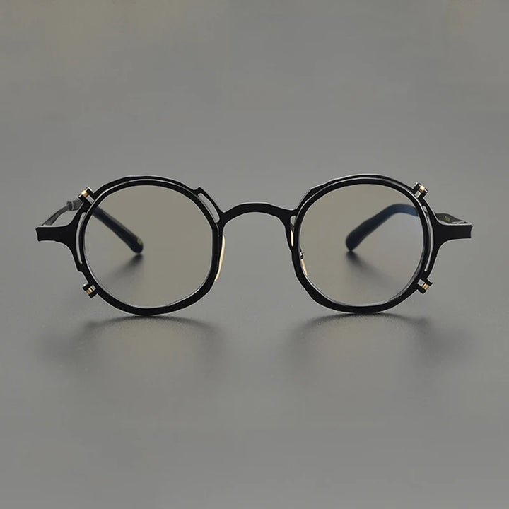 Gatenac Unisex Full Rim Round Titanium Eyeglasses Gxyj1213 Full Rim Gatenac