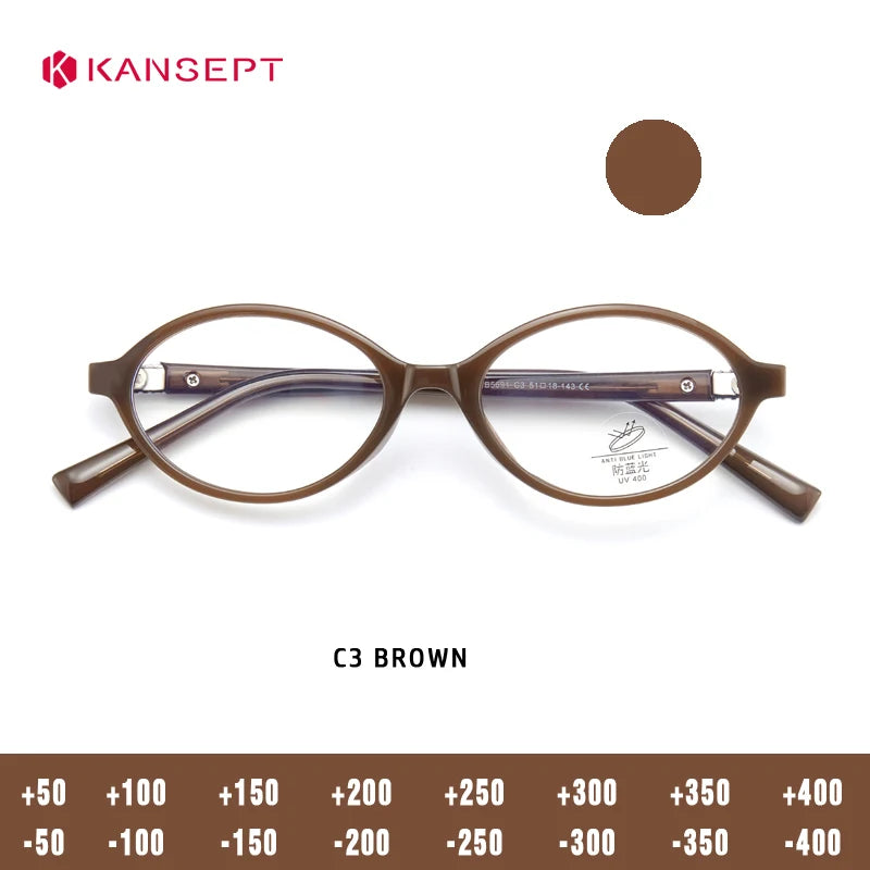 Kansept Women's Full Rim Oval Acetate Reading Glasses 75691 Reading Glasses Kansept TB5691-C3 +50