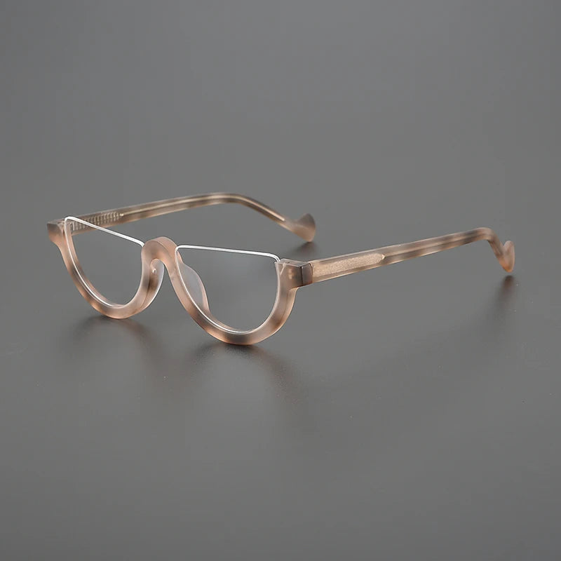 Hewei Unisex Semi Rim Oval Cat Eye Acetate Eyeglasses 9361 Semi Rim Hewei C7 CHINA