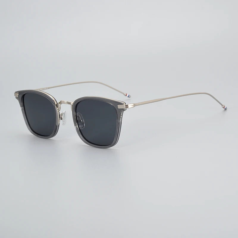 Black Mask Men's Full Rim Square Polarized Alloy Sunglasses X905 Full Rim Black Mask Gray-Silver As Shown