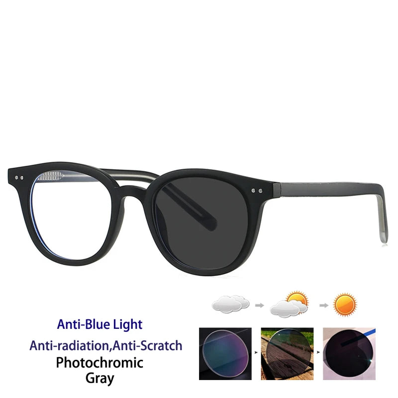 Kocolior Unisex Full Rim Oval Tr 90 Photochromic Reading Glasses 28005