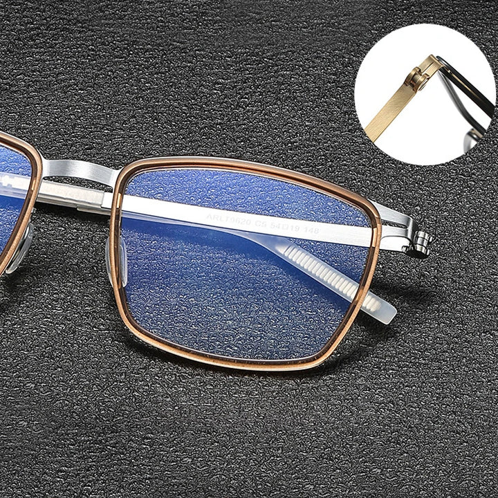 Gatenac Mens Full Rim Square Acetate Eyeglasses Gxyj-1187 Full Rim Gatenac