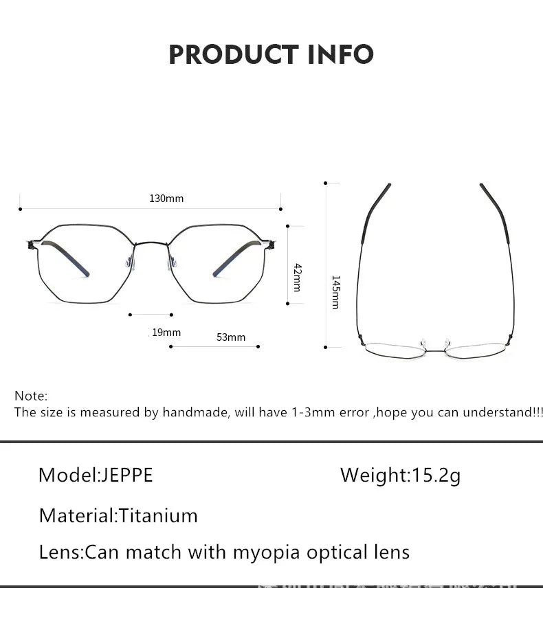 Aimee Unisex Semi Rim Flat Top Polygon Screwless Eyeglasses 10516 Semi Rim Aimee