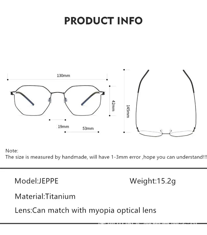 Aimee Unisex Semi Rim Flat Top Polygon Screwless Eyeglasses 10516 Semi Rim Aimee