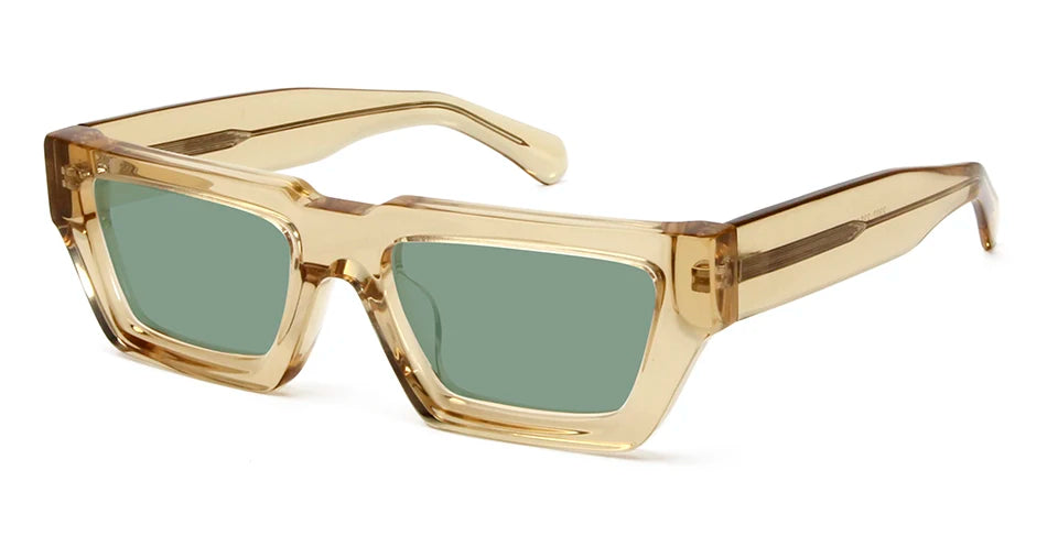 Esnbie Unisex Full Rim Brow Line Square Acetate Sunglasses 101023