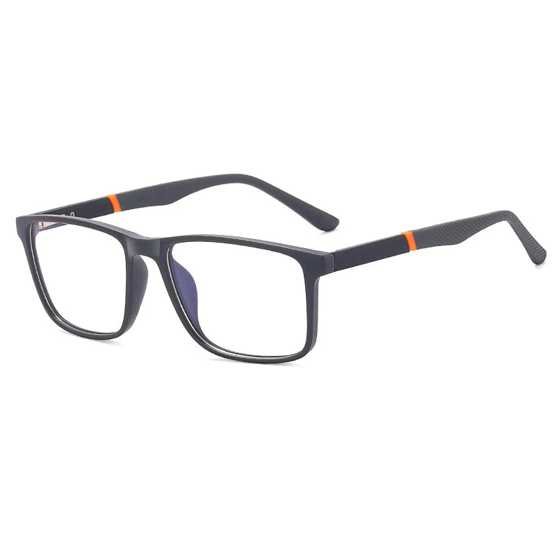 CCspace Unisex Full Rim Square Tr 90 Titanium Eyeglasses 57307 Full Rim CCspace Grey
