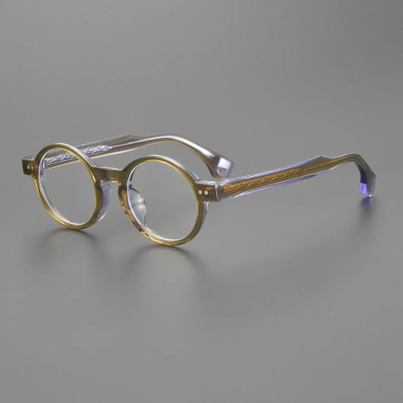 Black Mask Unisex Full Rim Round Acetate Eyeglasses 51474