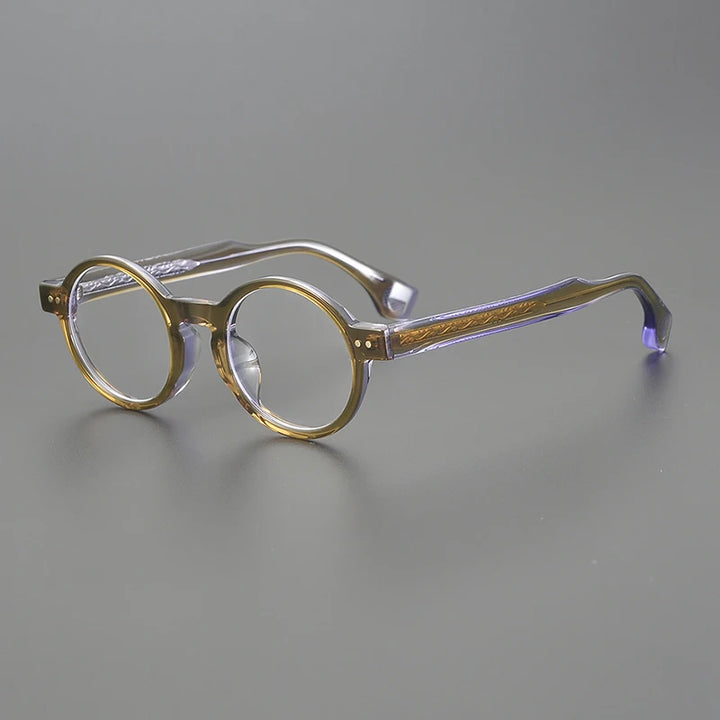 Black Mask Unisex Full Rim Round Acetate Eyeglasses 51474