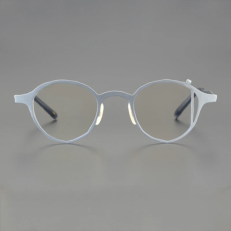 Gatenac Unisex Full Rim Round Titanium Eyeglasses Gxyj1221 Full Rim Gatenac