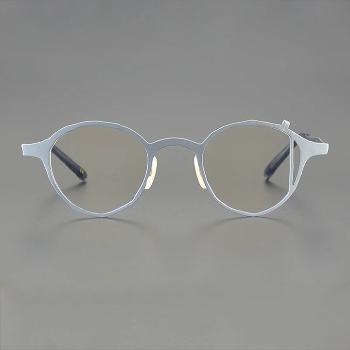 Gatenac Unisex Full Rim Round Titanium Eyeglasses Gxyj1221 Full Rim Gatenac