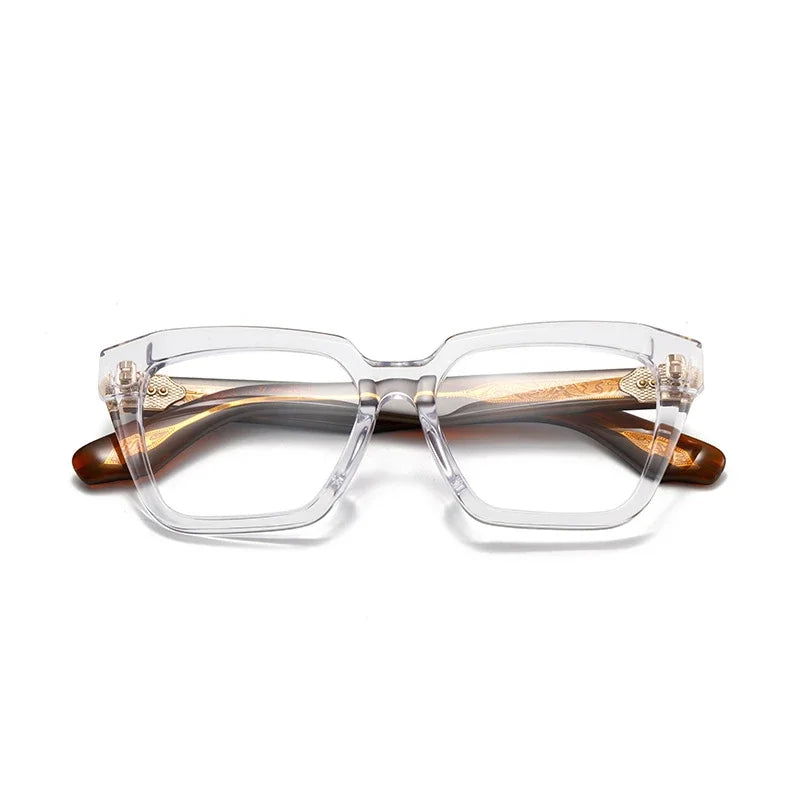 Muzz Unisex Full Rim Polygon Square Thick Acetate Eyeglasses 416317
