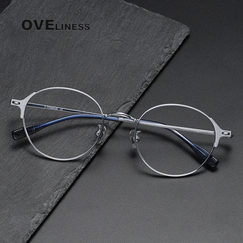 Oveliness Unisex Full Rim Round Titanium Eyeglasses 8111 Full Rim Oveliness   