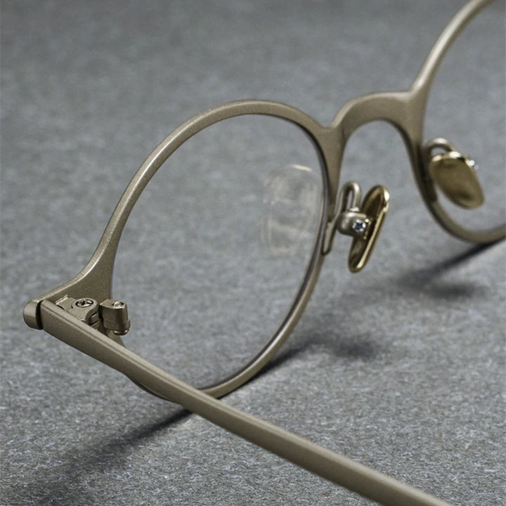 Black Mask Unisex Full Rim Oval Round Titanium Eyeglasses 1039 Full Rim Black Mask