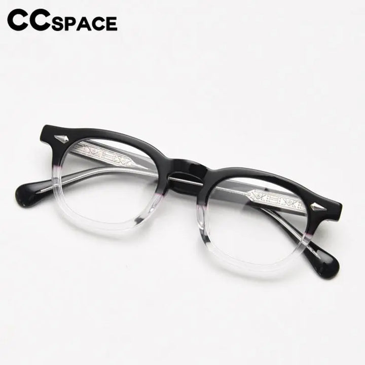CCspace Unisex Full Rim Square Acetate Eyeglasses 56838 Full Rim CCspace