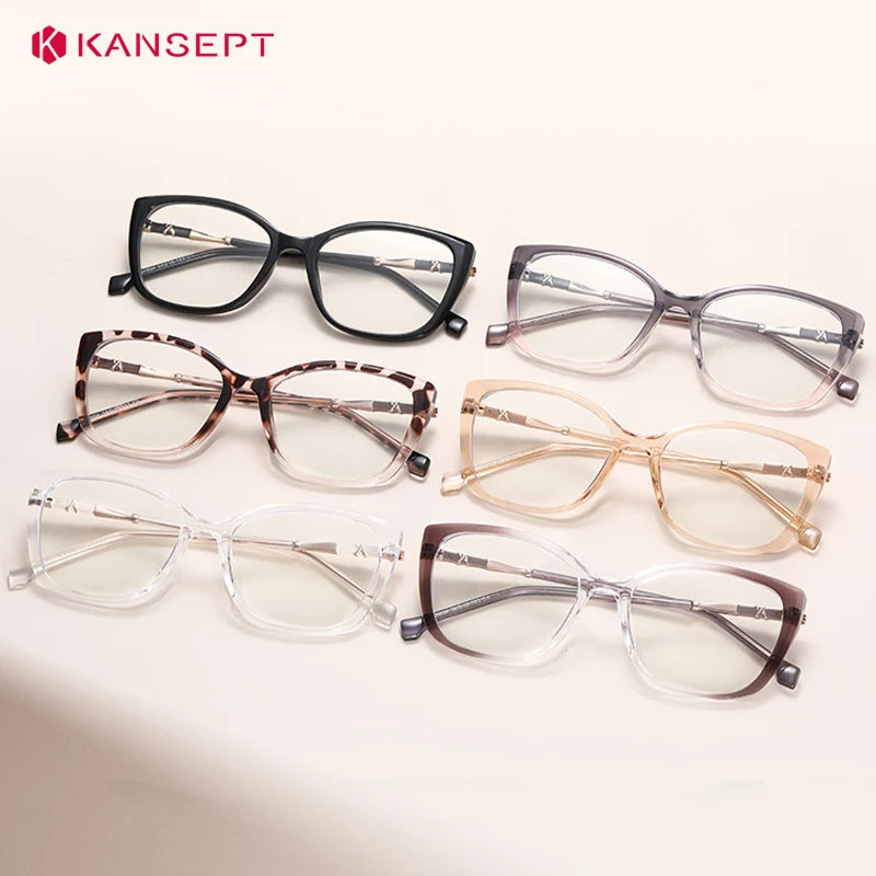 Kansept Women's Full Rim Square Tr 90 Alloy Reading Glasses 27004