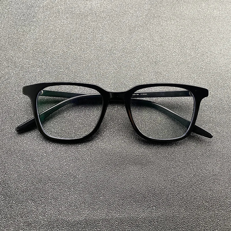 Black Mask Men's Full Rim Square Acetate Eyeglasses 9020 Full Rim Black Mask