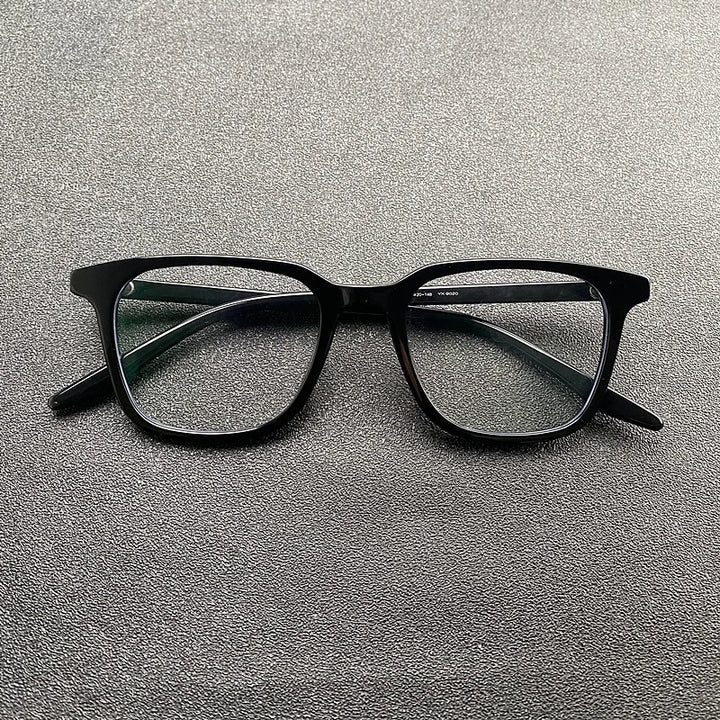 Black Mask Men's Full Rim Square Acetate Eyeglasses 9020 Full Rim Black Mask
