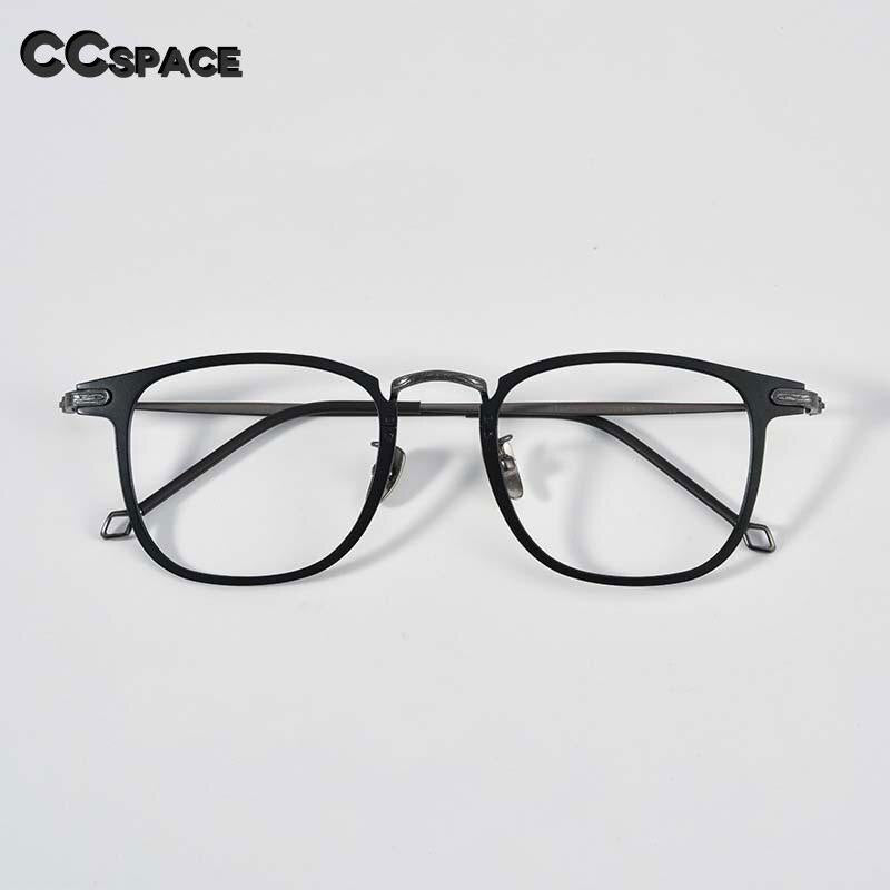 CCspace Unisex Full Rim Square Titanium Alloy Eyeglasses 55919 Full Rim CCspace